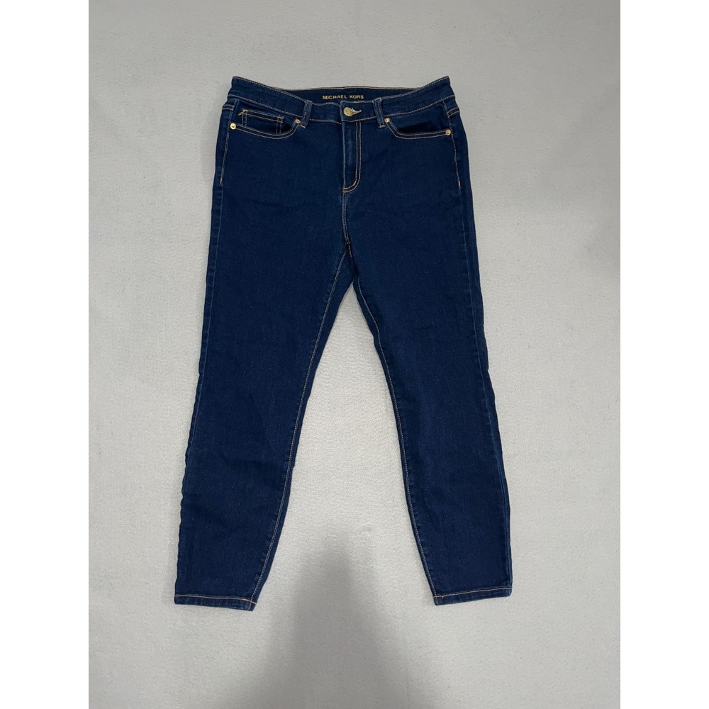 Michael‎ Kors Selma Skinny Jeans Womens 10 Blue Denim Cotton Stretch Dark Wash